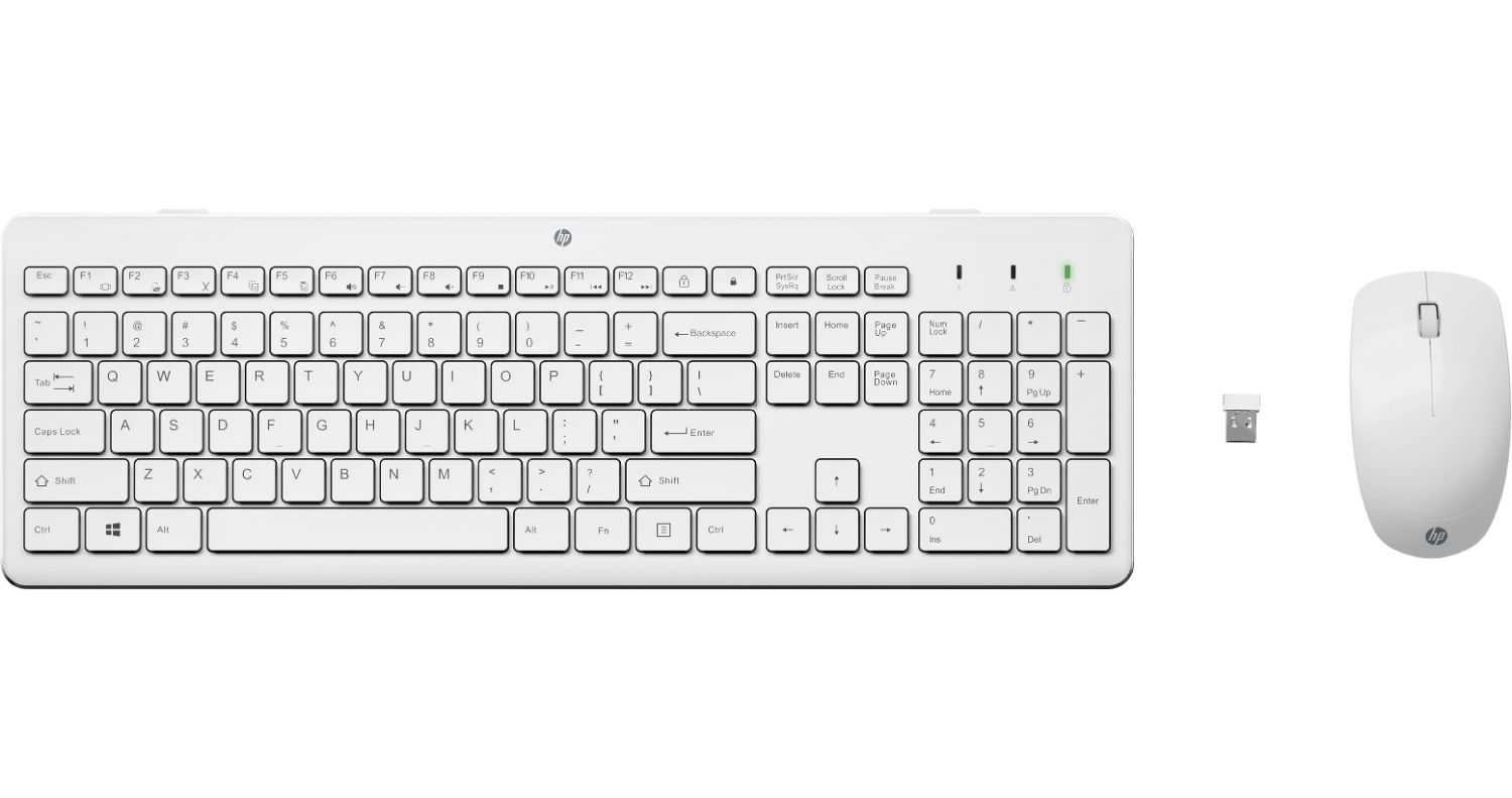3L1F0AA - Teclado+Ratn HP 230 Wireless RF 2.4GHz 1600dpi Blanco (3L1F0AA)