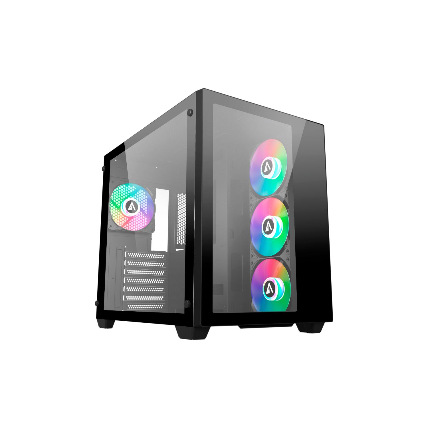 AB128512 - Caja Gaming Abysm Danube Sava 285 BX203 Ventana Lateral de Cristal Templado ARGB 2xUSB-A 3.0 1xUSB-C 3.1 ATX mATX ITX Negra (AB128512)