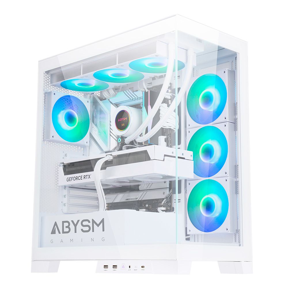 AB123512 - Caja Gaming Abysm Danube Sava H500 Frontal/Ventana Lateral Izquierda de Cristal Templado Sin Fuente ARGB 2xUSB-A 3.0 1xUSB-C 3.1 ATX mATX Mini-ITX Blanca (AB123512)