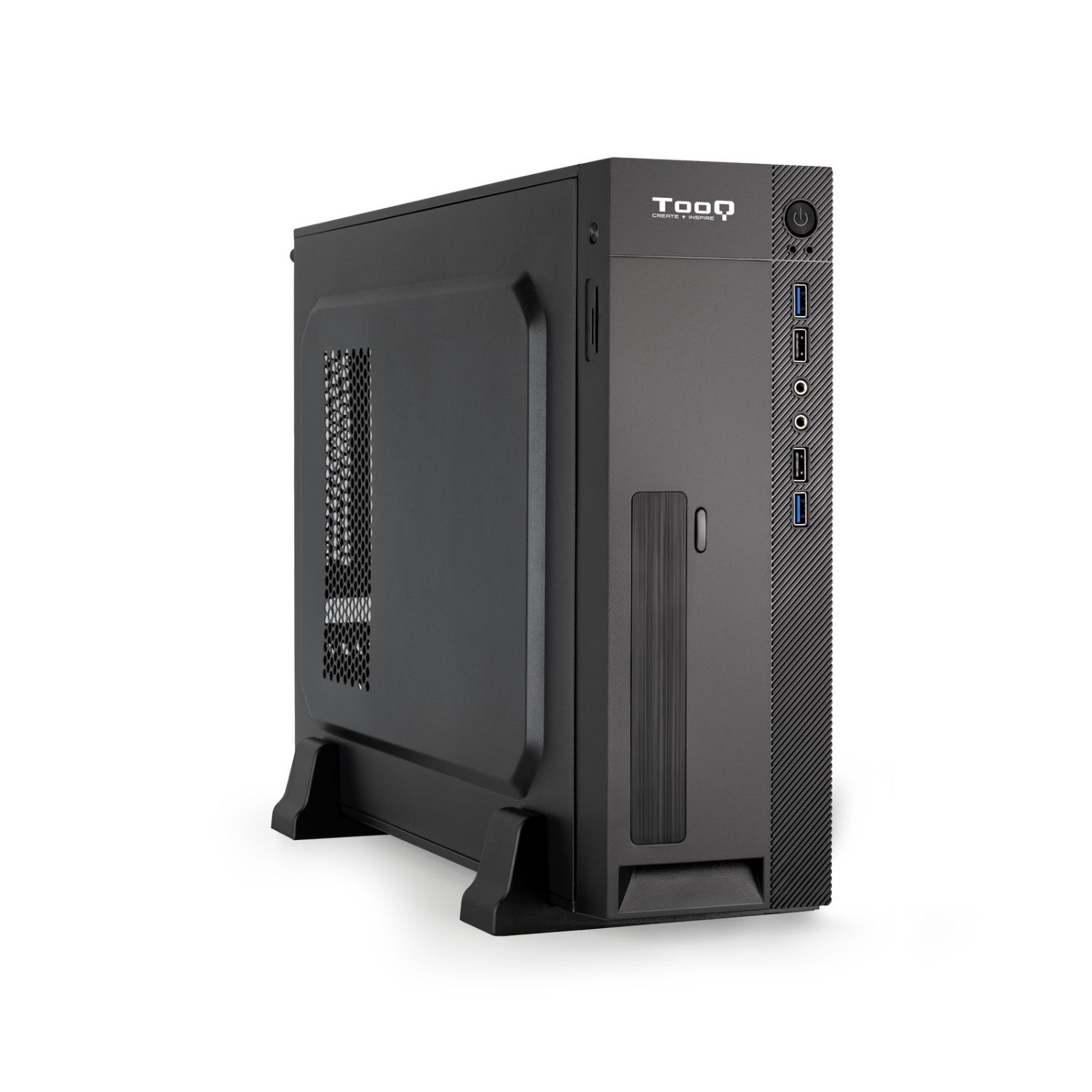 TQC-3008U3C - Caja TooQ Slim 500W mATX/SFX 2xUSB 2.0 2xUSB 3.0 Lector de Tarjetas SD/TF mATX Mini-ITX Negra (TQC-3008U3C)