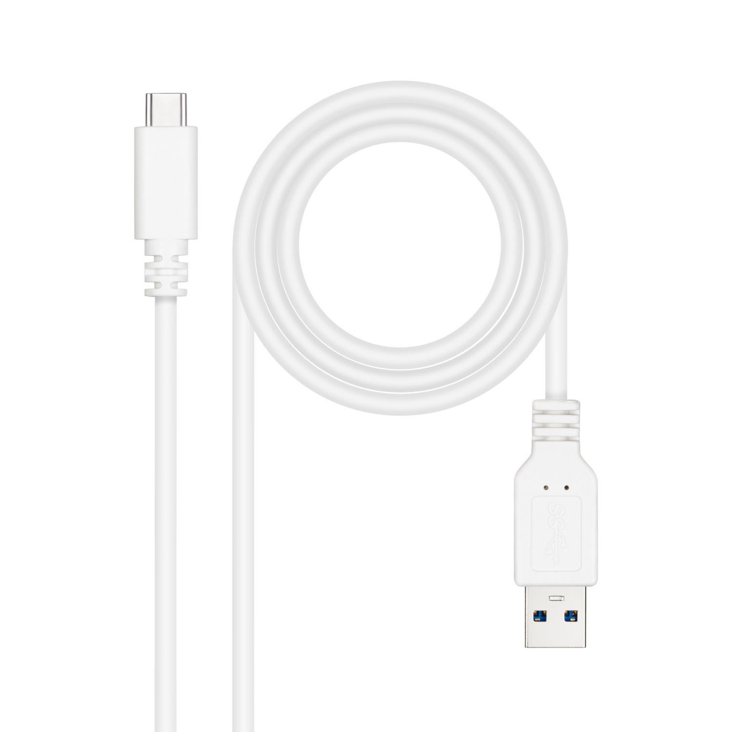 10.01.4001-L150-W - Nanocable USB-A 3.1/M a USB-C 3.1/M 1.5m Blanco (10.01.4001-L150-W)