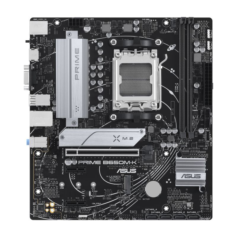90MB1F60-M0EAY0 - Placa base ASUS PRIME B650M-K: (AM5) 2DDR5 SATA3 M.2 PCIe USB 2.0 USB-A 3.0/3.1 VGA HDMI RJ45 PS/2 7.1 mATX Gigabit Ethernet 2.5