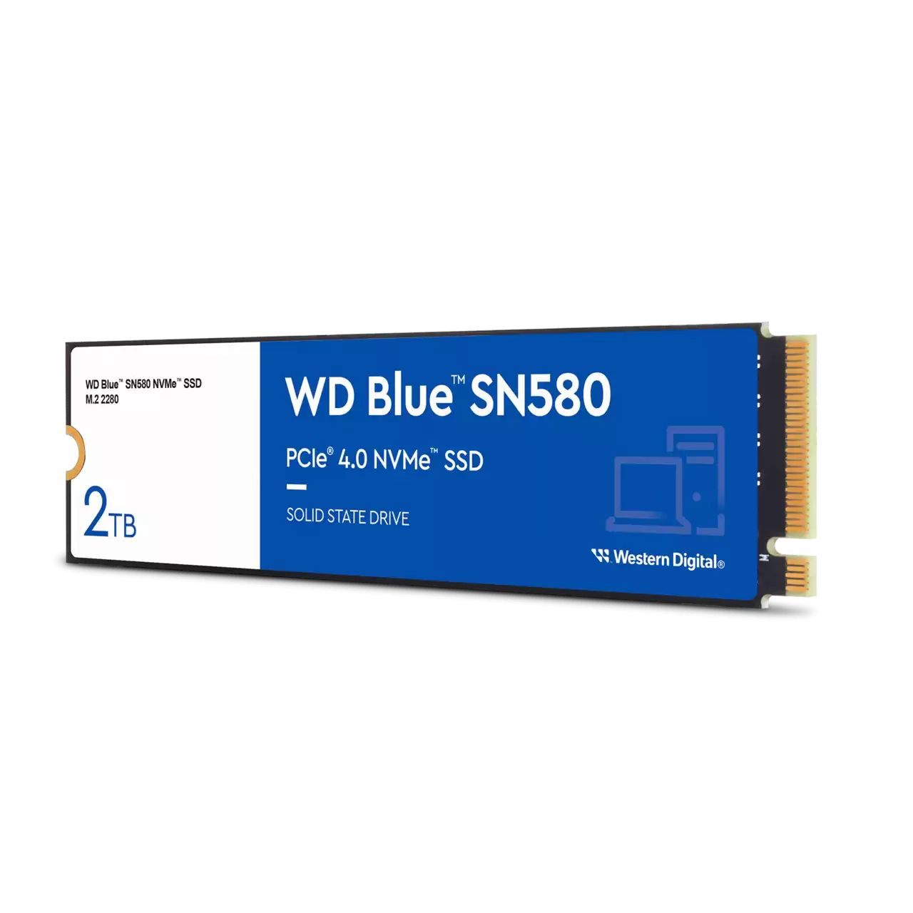 WDS200T3B0E - Disco Western Digital SSD Blue SN580 M.2 M2280 NVMe 2Tb TLC PCIe 4.0 Lectura 4150 Mb/s Escritura 4150 Mb/s PC/Notebook (WDS200T3B0E)