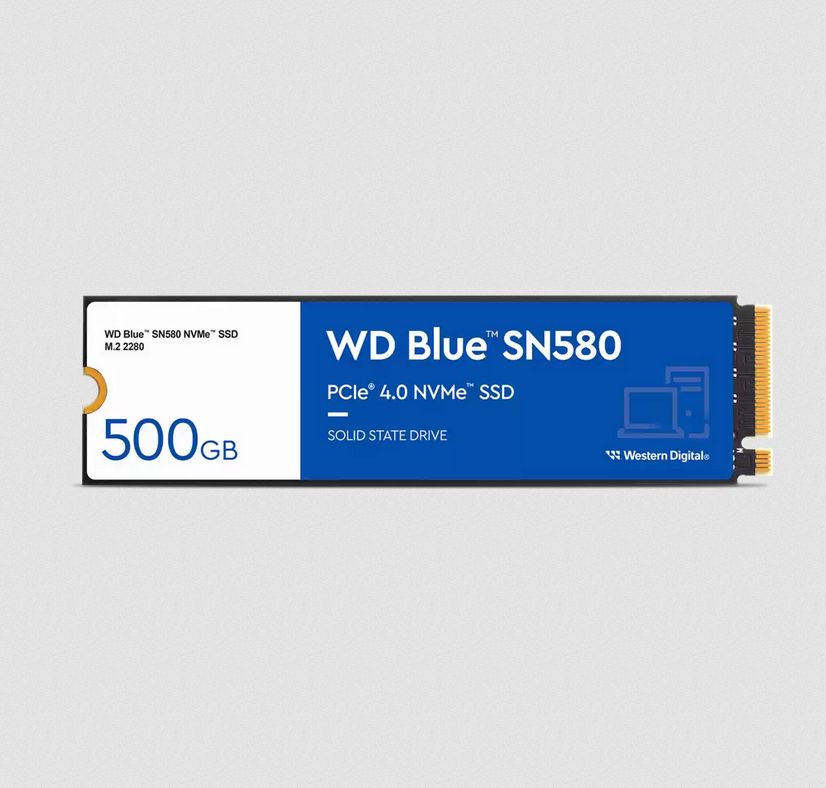 WDS500G3B0E - Disco SSD Western Digital Blue SN580 500Gb M.2 NVMe TLC PCIe 4.0 Lectura 4000 Mb/s Escritura 3600 Mb/s PC/Notebook (WDS500G3B0E)