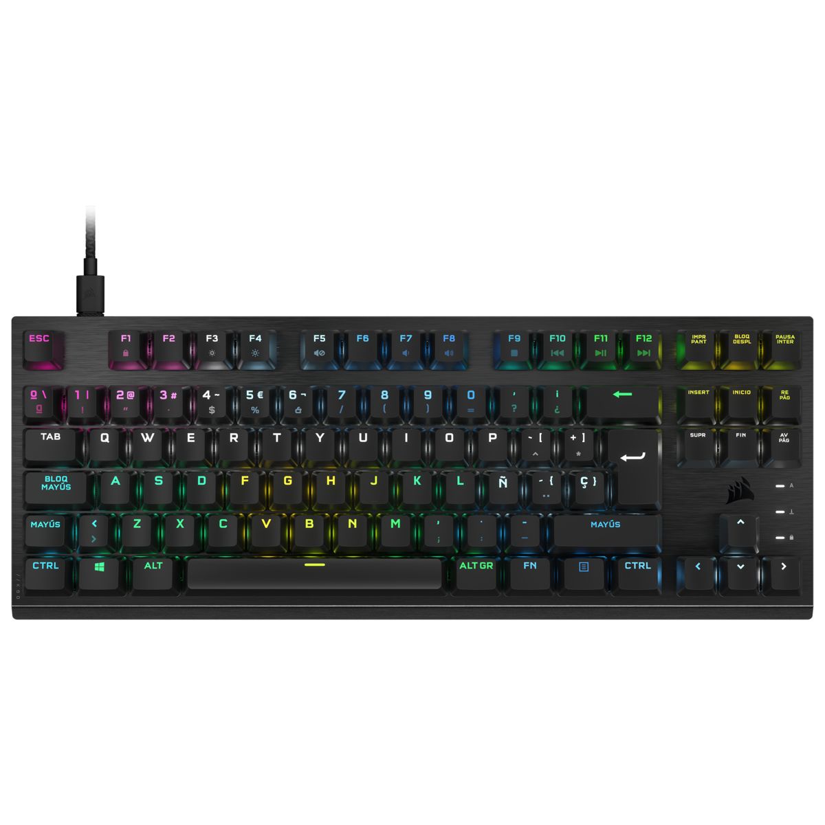 CH-911D01A-ES - Teclado Gaming Corsair K60 Pro TKL Optomecnico RGB QWERTY 88 Teclas Antifantasma USB-A Negro (CH-911D01A-ES)