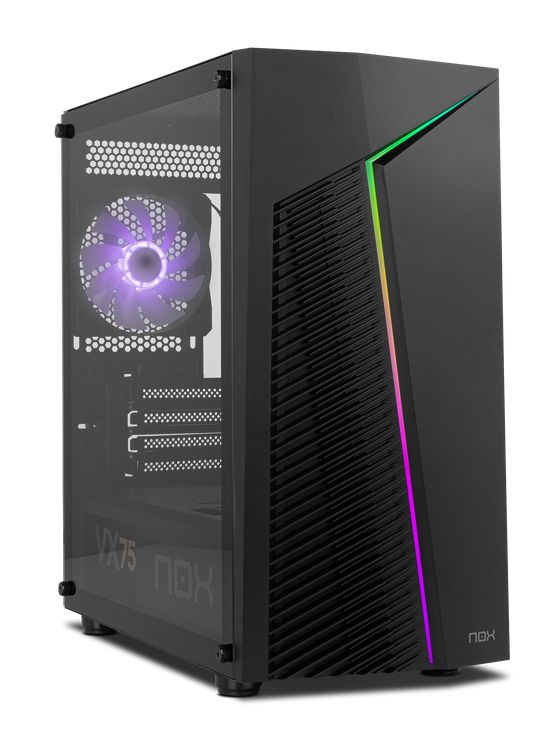 NXINFTYZETA - Caja NOX Infinity Zeta Ventana Lateral de Cristal Templado ARGB Sin Fuente 2xUSB 2.0 1xUSB-A 3.0 mATX ITX Negra (NXINFTYZETA)