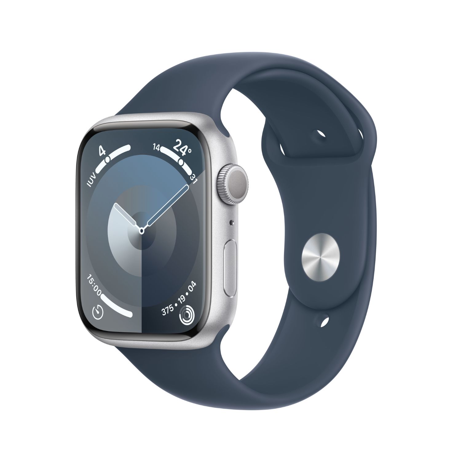 MR9D3QL/A - Apple Watch S9 GPS 45mm Tctil Digital NFC WiFi 4 Bluetooth 5.3 Caja Aluminio Plata Correa S/M Azul IP6X watchOS 10 (MR9D3QL/A)
