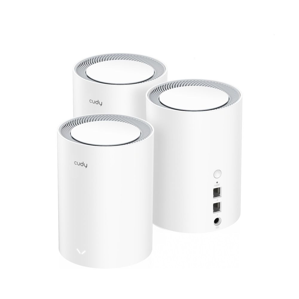 M1800 (3-PACK) - Mesh CUDY AX1800 WiFi 6 DualBand 1xRJ45 Ethernet LAN/WAN PPPoE 4 Antenas Internas 3 Unidades Blanco (M1800 3-PACK)