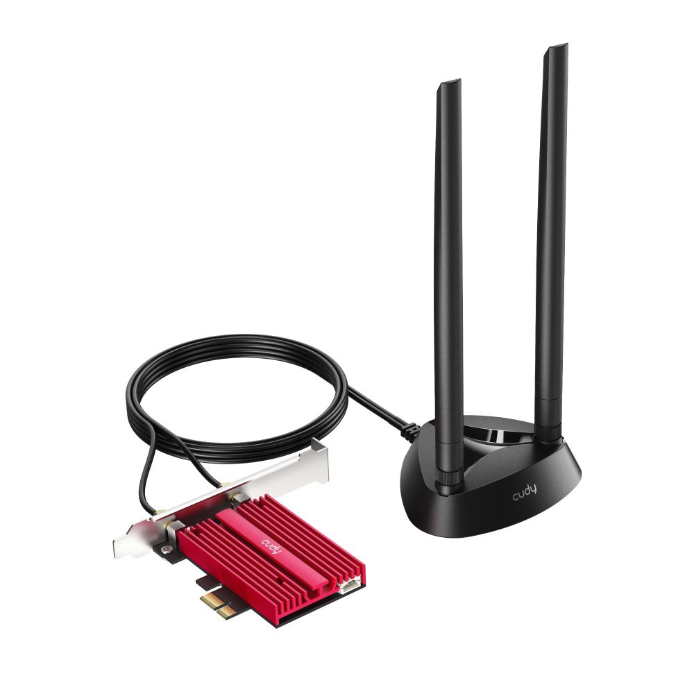WE4000 - Adaptador CUDY AX5400 WiFi 6/6E TriBand Bluetooth 5.0 PCIe 2 Antenas Externas 5dBi PC (WE4000)