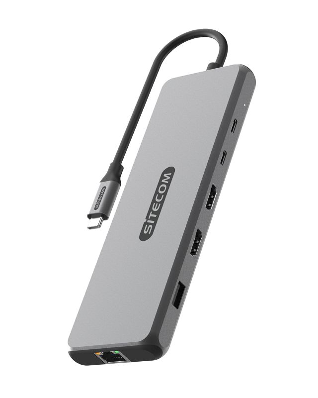 CN-7001 - Docking Station Sitecom 10en1 USB-C a 2xHDMI/1xRJ45/1xUSB-A 2.0/2xUSB-A 3.0/2xUSB-A 3.1/1xUSB-C 3.1/1xUSB-C PD 100W 15cm (CN-7001)
