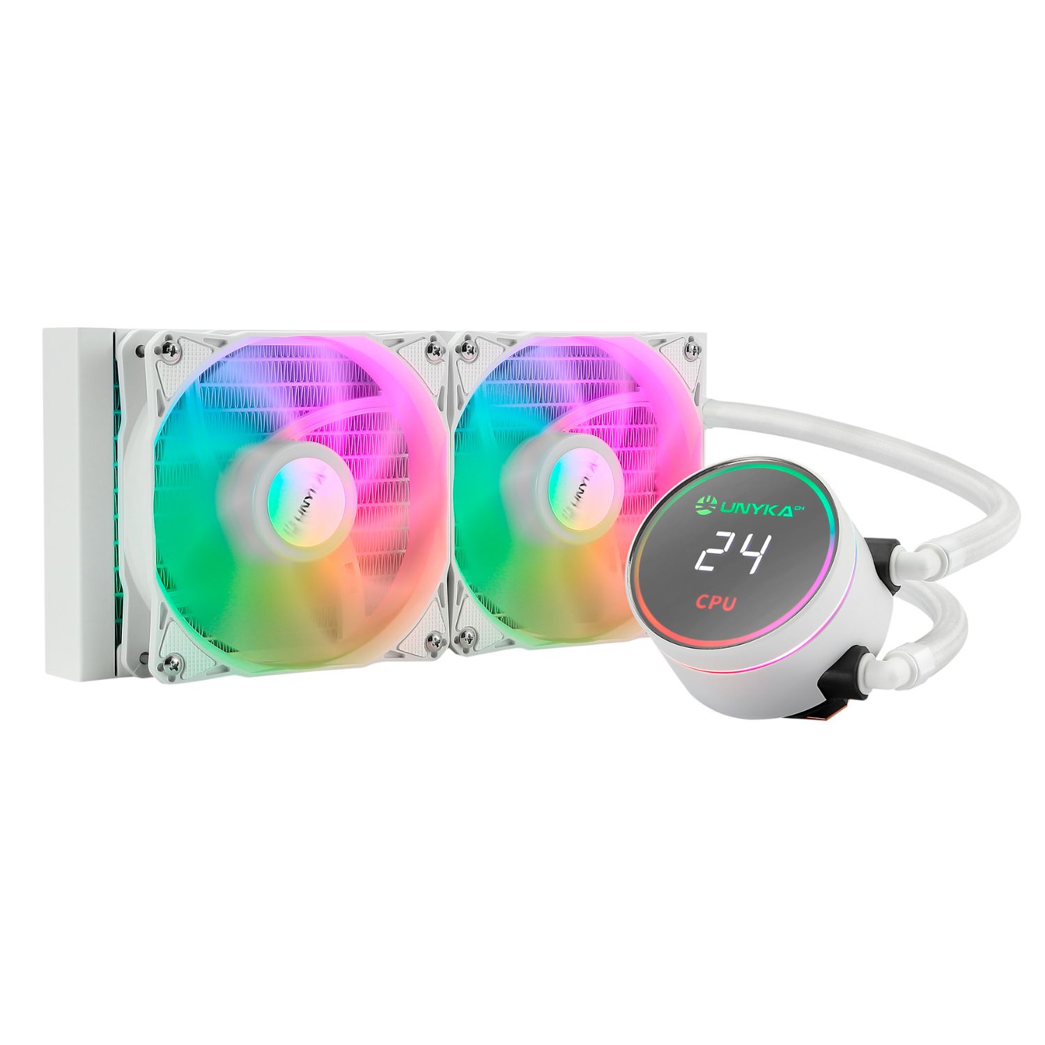 UK352102 - Refrigeracin Lquida CPU UNYKA AqyuaStorm Multisocket RGB 2x120mm Blanca (UK352102)