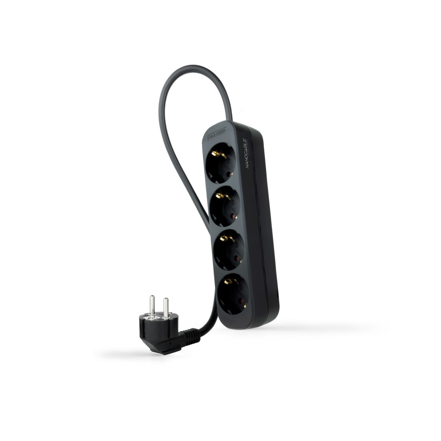 10.37.0004-NS-BK - Regleta Nanocable 4xSchuko Cable 1.4m Negra (10.37.0004-NS-BK)