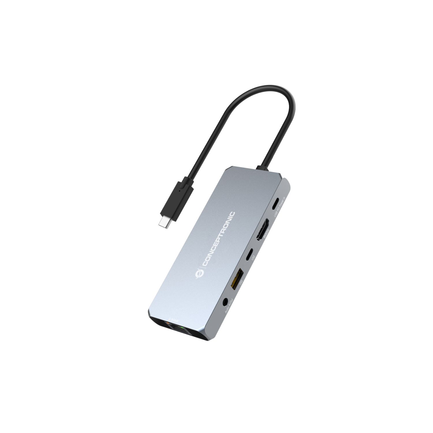 DONN22G - Docking Station CONCEPTRONIC 6en1 USB4 a HDMI/2.5GbE/USB-C PD 100W/USB-C 3.1/USB-A 3.1/Audio Gris (DONN22G)