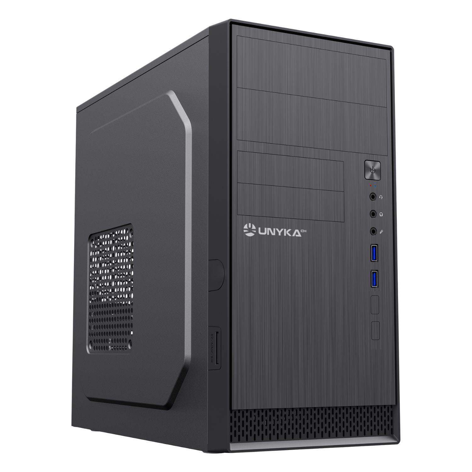 UK52116 - Caja UNYKA AERO C12 V1 2xUSB 3.0 Lector Tarjetas SD mATX Negra (UK52116)