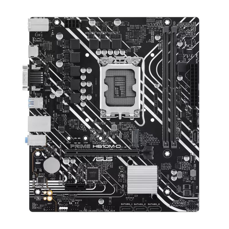 90MB1G80-M0EAY0 - Placa base ASUS PRIME H610M-D: (1700) 2DDR5 M.2 SATA3 PCIe USB 2.0 USB-A 3.0 VGA HDMI RJ45 PS/2 mATX Gigabit Ethernet