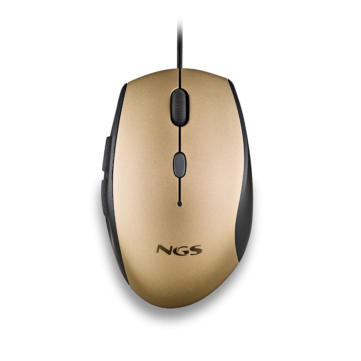 MOTHGOLD - Ratn NGS Ergonmico ptico Diestro USB-A 1600dpi 5 Botones Dorado (MOTHGOLD)