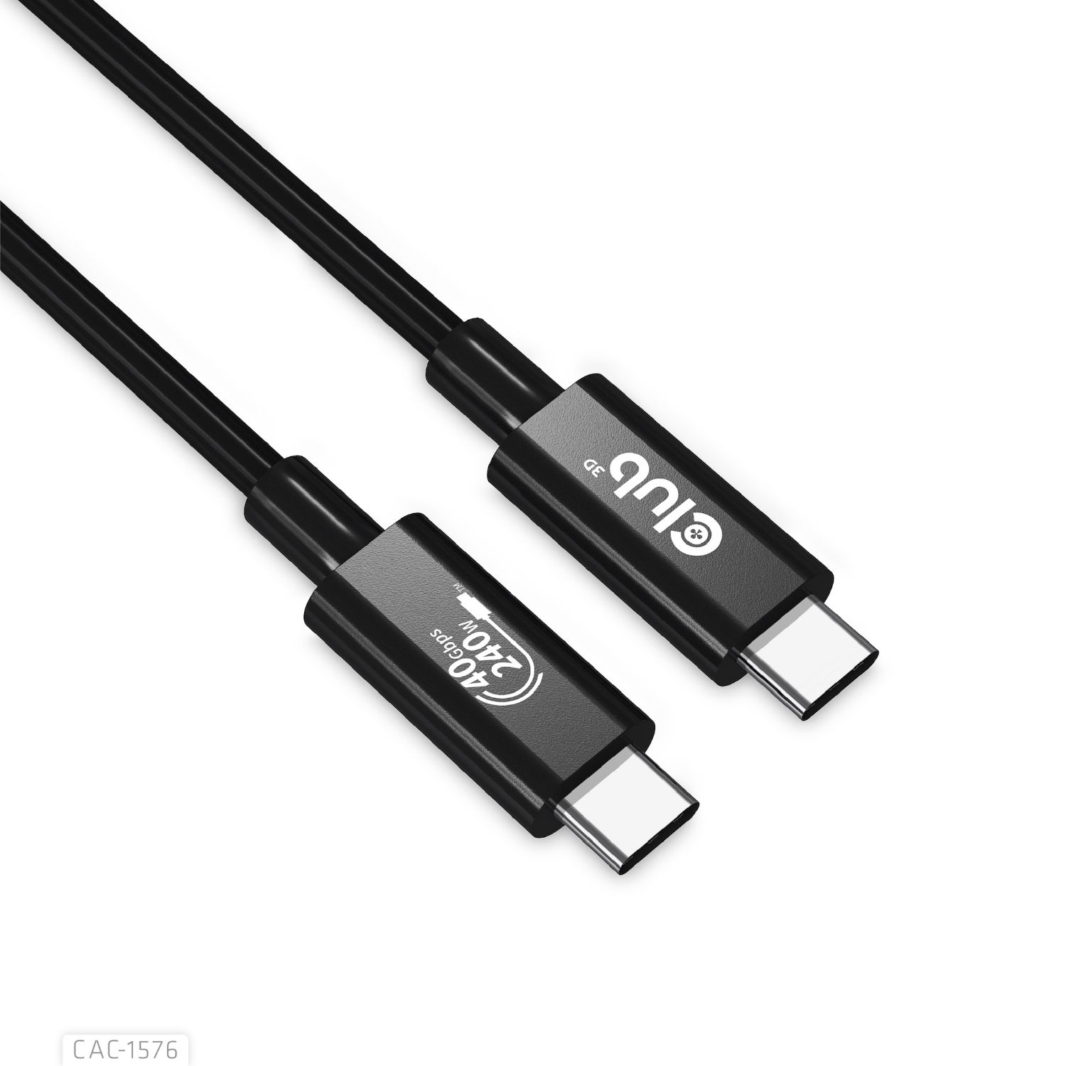 CAC-1576 - Cable Club 3D USB-C 4.0/M a USB-C 4.0/M PD 240W 1m Negro (CAC-1576)