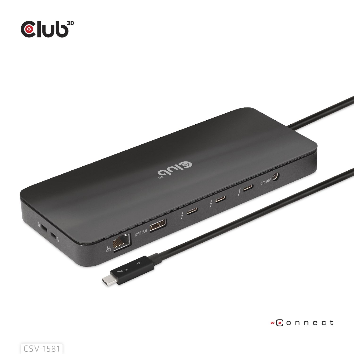 CSV-1581 - Docking Station Club 3D 11en1 Thunderbolt 4 a 1xUSB 4.0/3xUSB-A 2.0/3xUSB-A 3.1/1xSD/1xTF/1xRJ45 GbE/1x3.5mm Negro (CSV-1581)