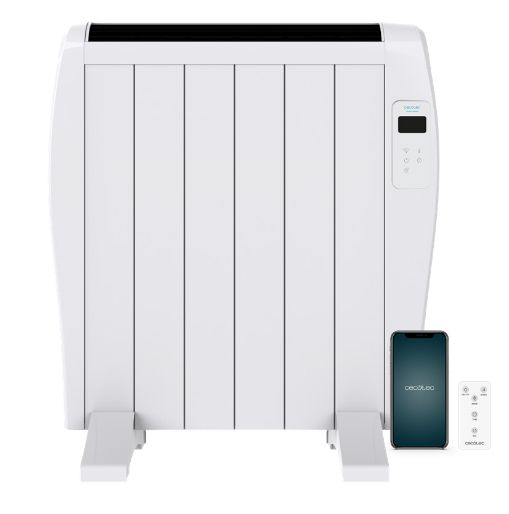 05373 - Radiador CECOTEC Ready Warm 1200 Thermal Connected 900W WiFi Termostato Digital 5-40C Temporizador Pantalla LED Aluminio Piso/Pared Blanco (05373)