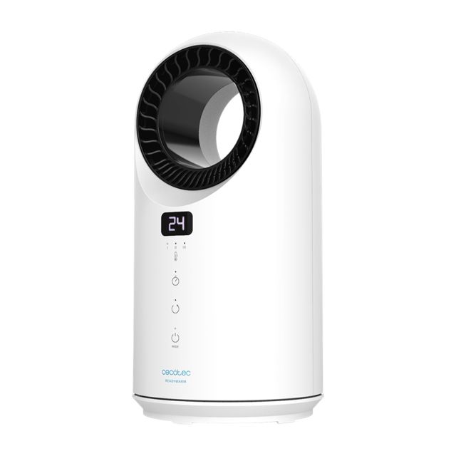 05370 - Calefactor Porttil CECOTEC Ready Warm 8200 Bladeless 1500W Mando Pantalla LED Temporizador Escritorio/Piso/Mesa Negro/Blanco (05370)