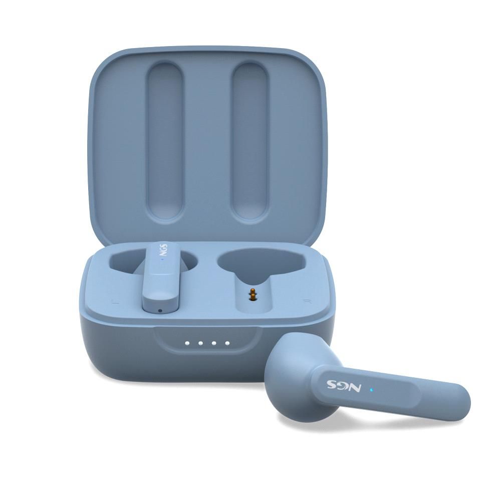 ARTICAMOVERAIN - Auriculares NGS Intra-Aurales Binaurales Bluetooth 5.3 10m Micrfono Integrado Estuche de Carga USB-C Azules (ARTICAMOVERAIN)