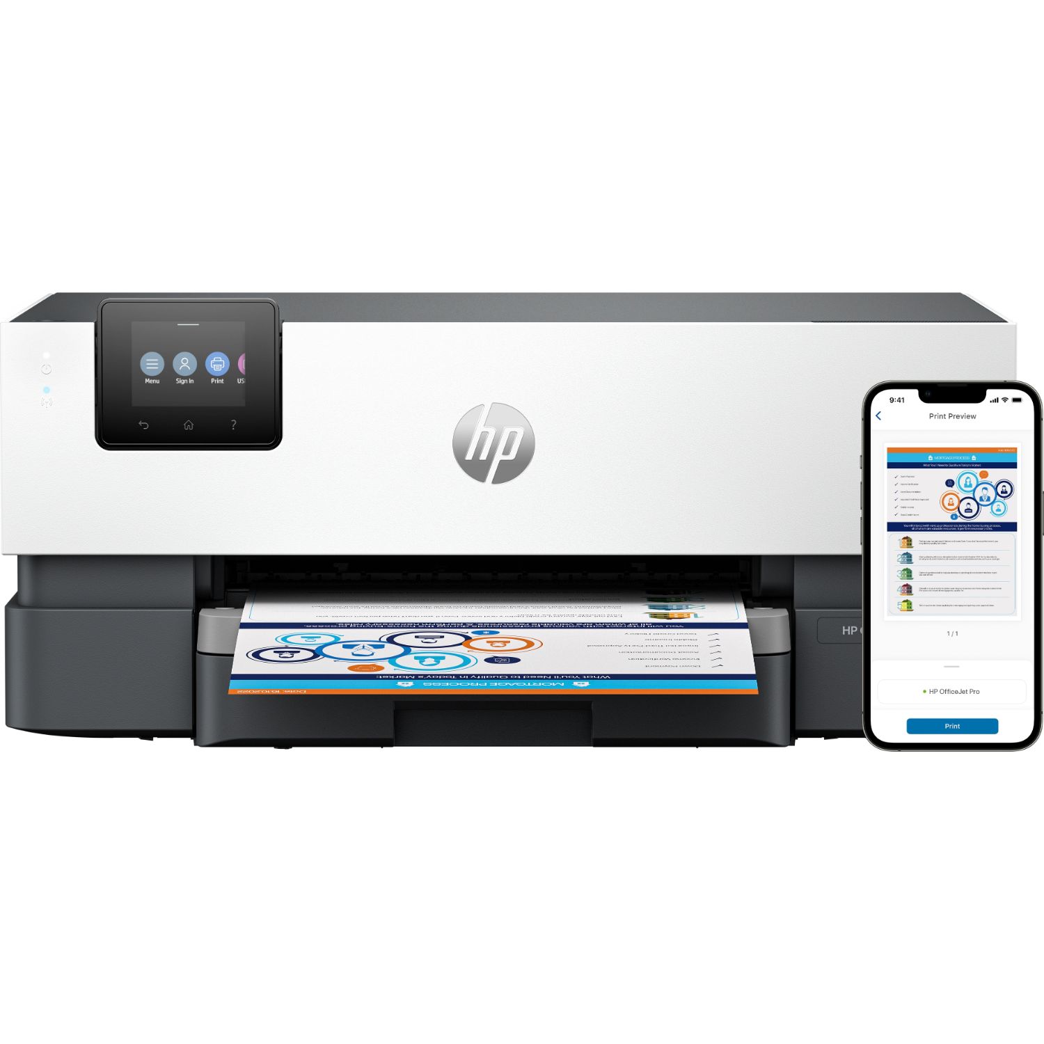 5A0S3B - Impresora HP OfficeJet Pro 9110b Pantalla CGD 2.7? Color Tctil 4800x1200dpi A4 Color 1xUSB 2.0 WiFi 5 Bluetooth Ethernet Dplex Negra/Blanca (5A0S3B)