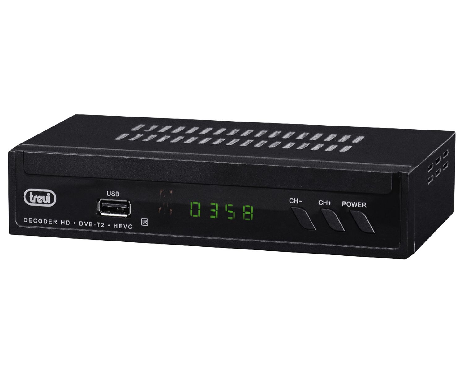 03378T2 - Decodificador Trevi DVB-T2 HD 4:3 16:9 FHD USB 2.0 HDMI Negro (03378T2)