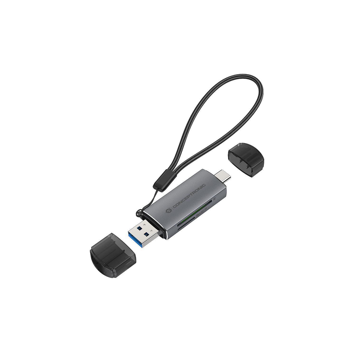BIAN05G - Lector de Tarjetas CONCEPTRONIC USB-A/C 3.0 SD/SDHC/SDXC/mSD Gris (BIAN05G)