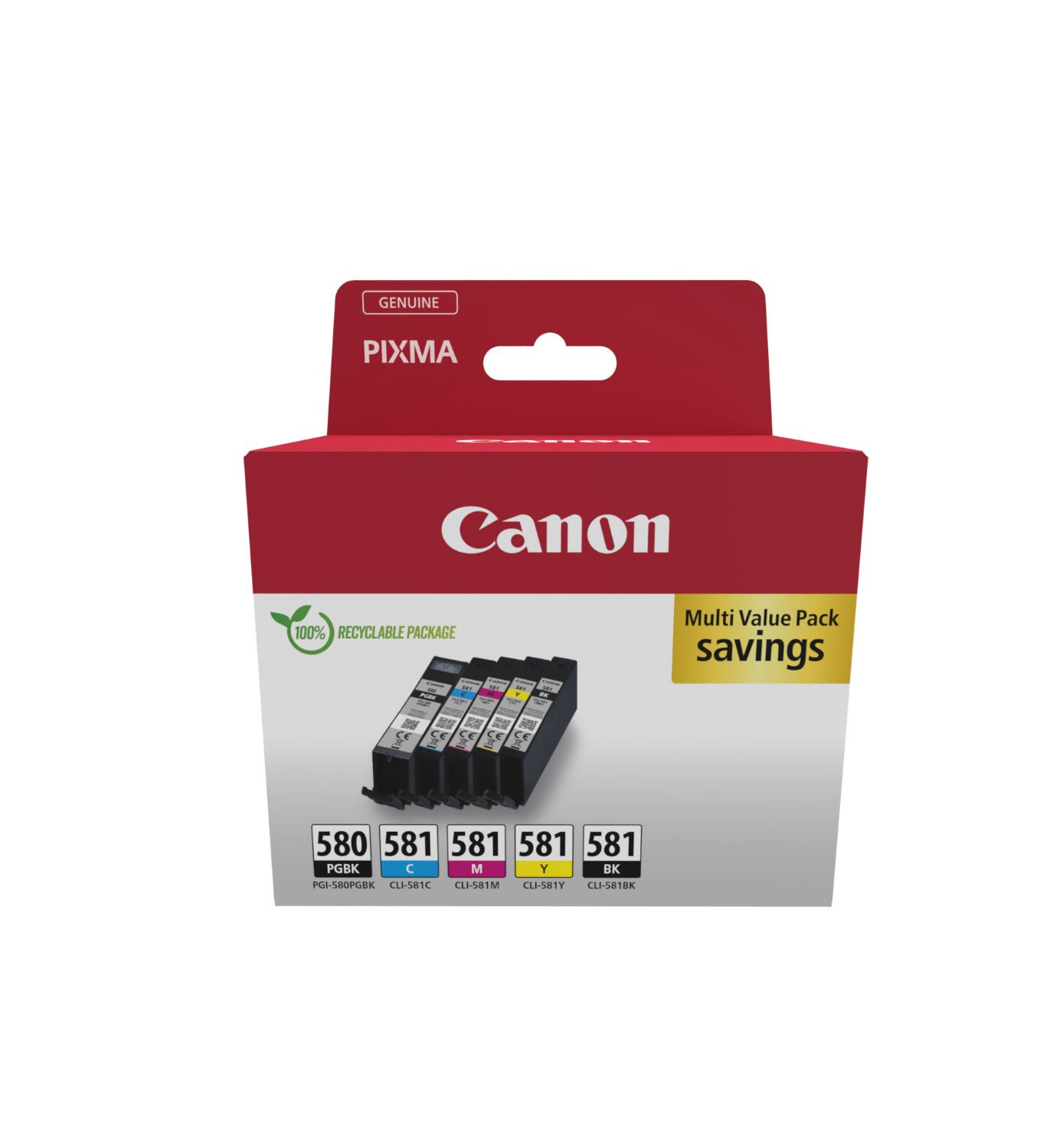 2078C007 - Tinta Canon PGI-580/CLI-581 Pack Negro/Color 5.6ml 400 pginas (2078C007)