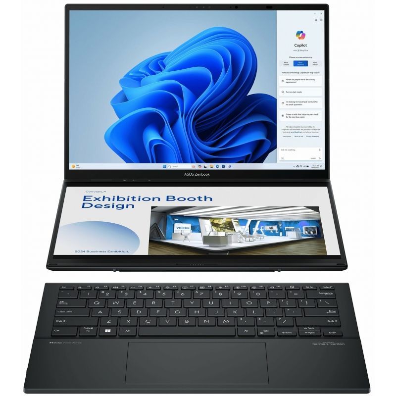 90NB12U1-M00CH0 - Porttil ASUS ZenBook Duo OLED UX8406MA-PZ255W Intel Ultra 9-185H 32Gb 1Tb SSD Cmara Frontal FHD Cmara Infrarroja (IR) 14