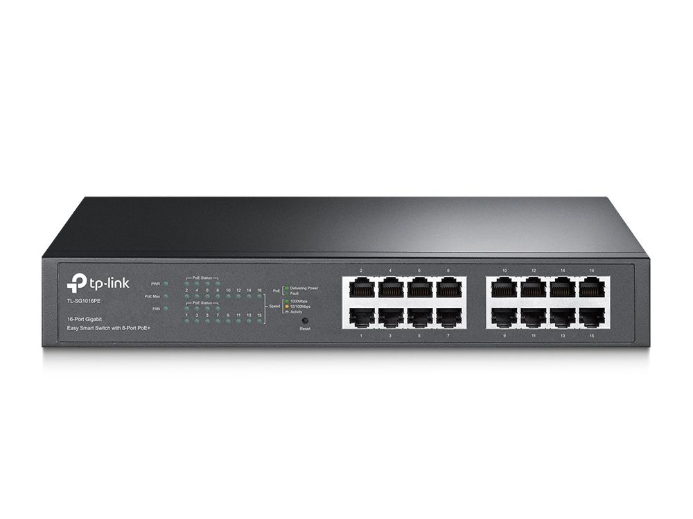 TL-SG1016PE - Switch TP-Link 16xRJ45 Ethernet 10/100/1000 PoE+ 110W Rack 1U Negro (TL-SG1016PE)