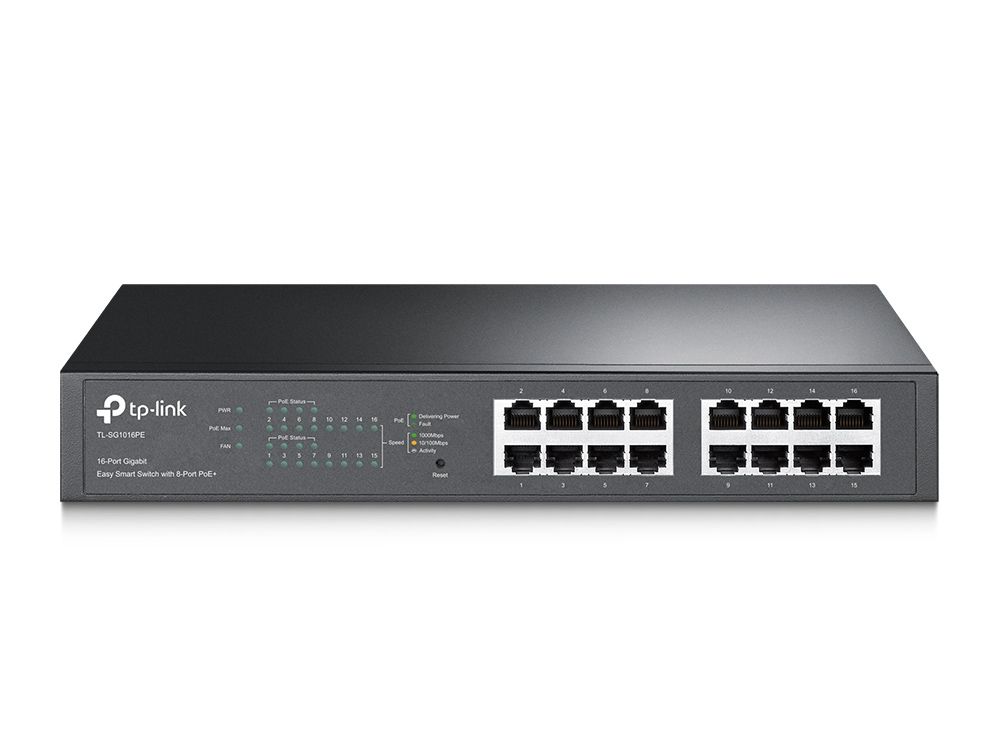 TL-SG1016PE - Switch TP-Link 16xRJ45 GbE Gestionado PoE+ 110W Rack 1U Negro (TL-SG1016PE)