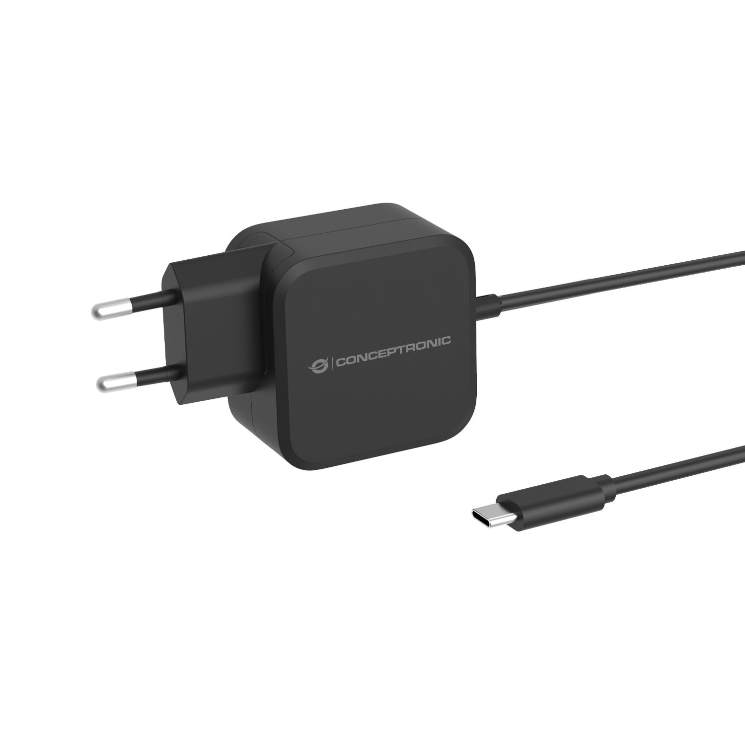 OZUL04BE - Cargador Pared CONCEPTRONIC 67W GaN PD +Cable Usb-C. Negro (OZUL04BE)