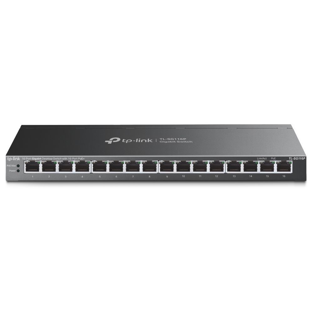 TL-SG116P - Switch TP-Link 16xRJ45 GbE PoE+ Negro (TL-SG116P)