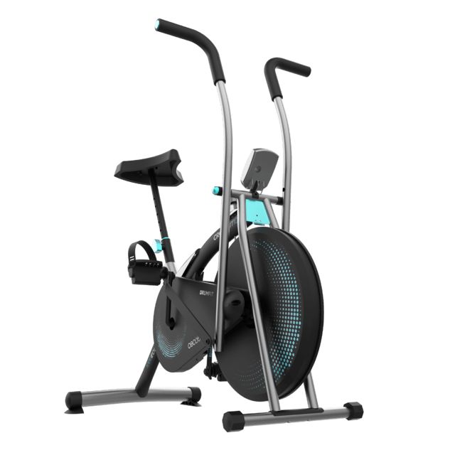 07228 - Bicicleta Esttica CECOTEC Drumfit CrossFit 1000 Eolo, con resistencia al aire ajustable manualmente. Silln ajustable verticalmente. Pantalla LCD. Pedaleo bidireccional. Peso mximo de 100 kg y altura mxima 180 cm.(07228)