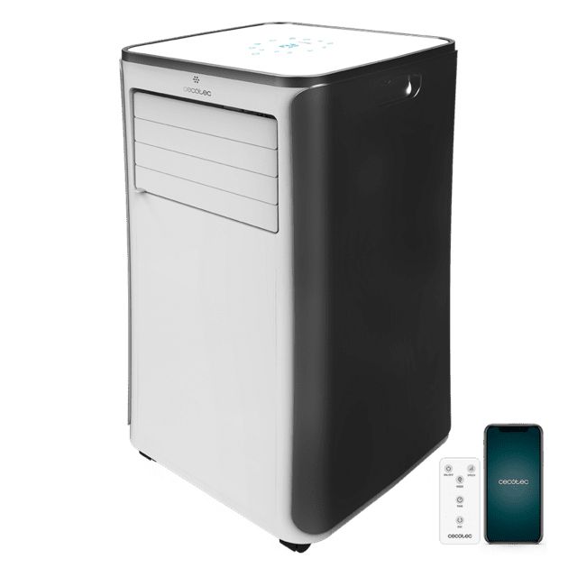 08175 - A.C. Portátil CECOTEC ForceClima 9500 Soundless Heating 9000 BTU Pantalla LED Bomba de Calor WiFi Mando a Distancia Blanco/Negro (08175)