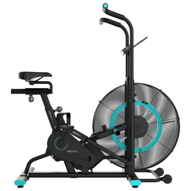 07230 - Bicicleta de resistencia al aire CECOTEC Drumfit CrossFit 3000 Eolo. Ventilador 62 cm de dimetro. Silln ajustable horizontal y verticalmente. Pantalla LCD. Soporte para dispositivos. Calapis. Manillar acolchado. Pedaleo bidireccional. (07230)