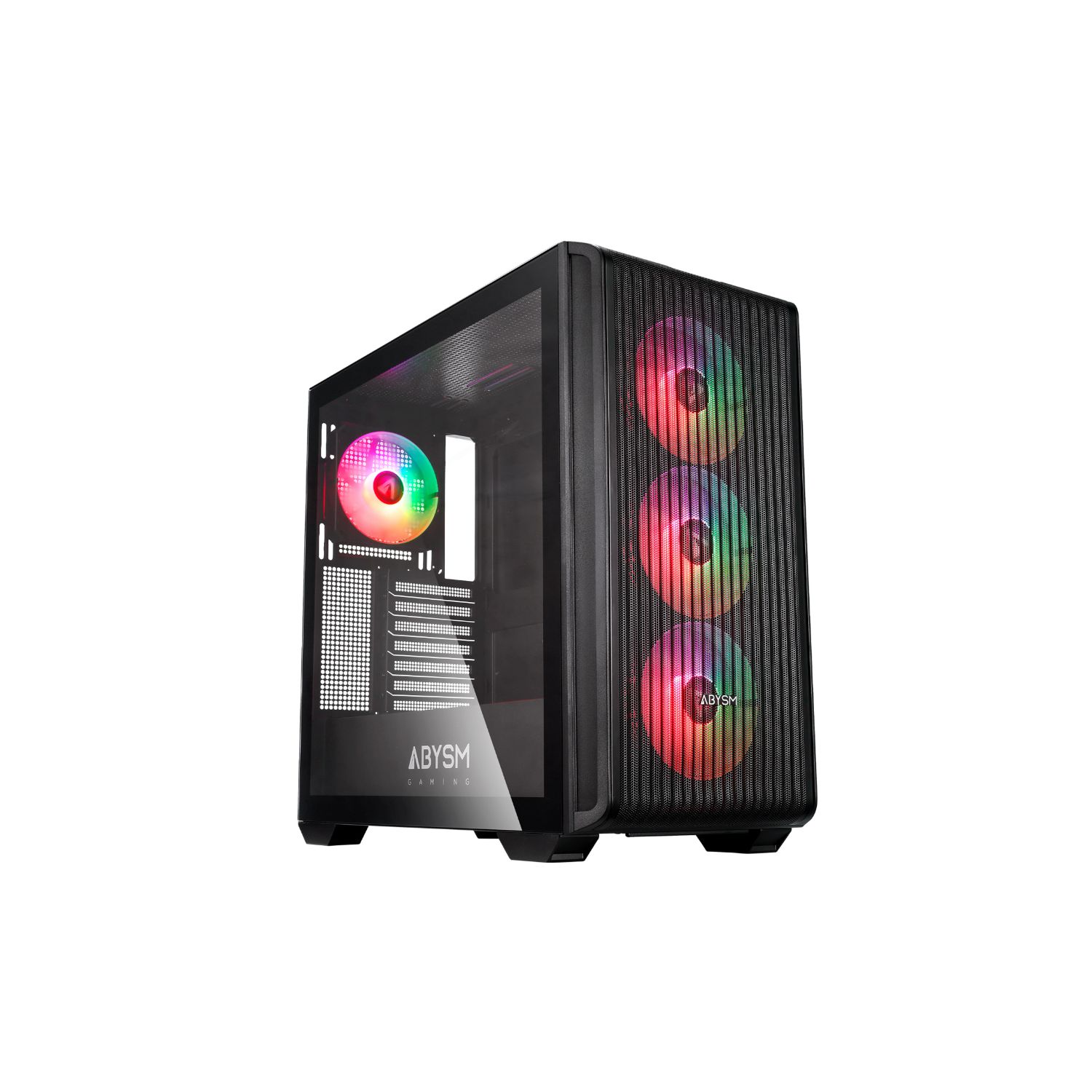 AB123012 - Caja Gaming Abysm Danube Kamp BX300 Ventana Lateral de Cristal Templado ARGB 1xUSB-A 3.0 1xUSB-C 3-1 ATX ITX mATX Negra (AB123012)