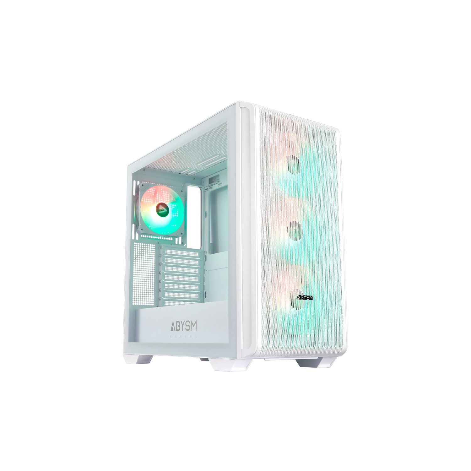 AB123013 - Caja Gaming Abysm Danube Kamp BX300 Ventana Lateral de Cristal Templado ARGB 1xUSB-A 3.0 1xUSB-C 3-1 ATX ITX mATX Blanca (AB123013)