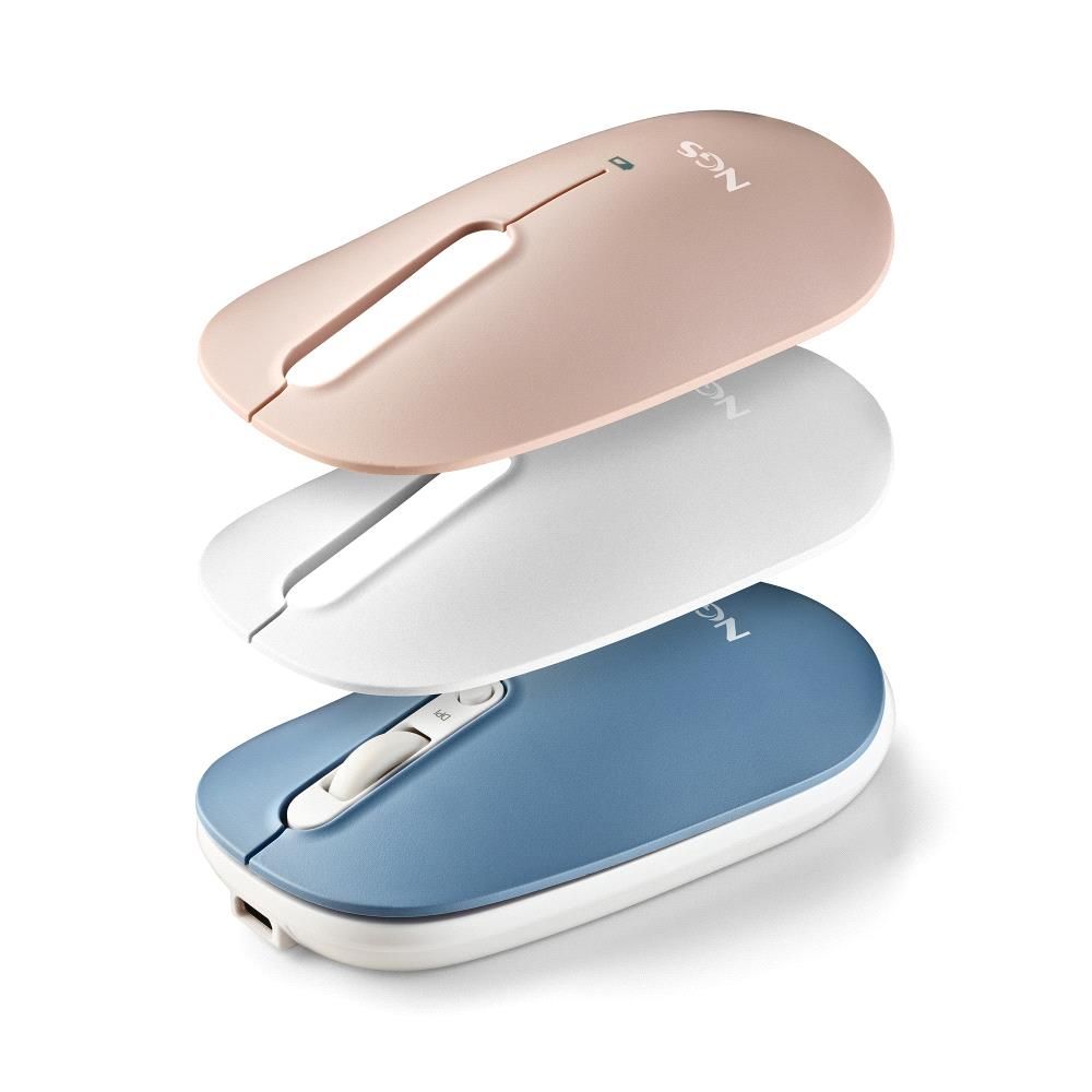 SHELL-RB - Ratn NGS Shell RF 2.4GHz/Bluetooth 5.0 Silencioso Recargable 1000/1200/1600dpi 3 Carcasas Azul/Blanco/Rosa (SHELL-RB)