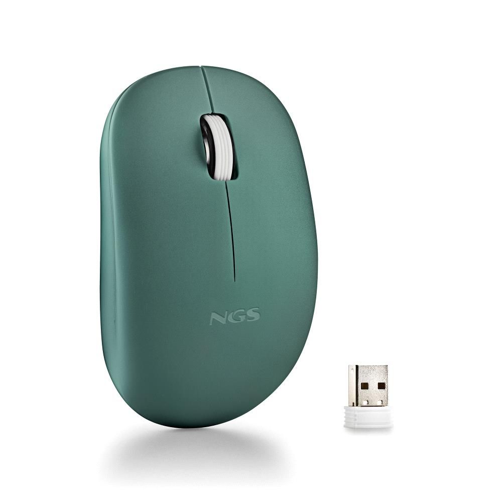 FOGPROGREEN - Ratn NGS FOG Pro Ergonmico ptico Ambidextro RF Wireless 2.4GHz 1000dpi 2 Botones Verde (FOGPROGREEN)