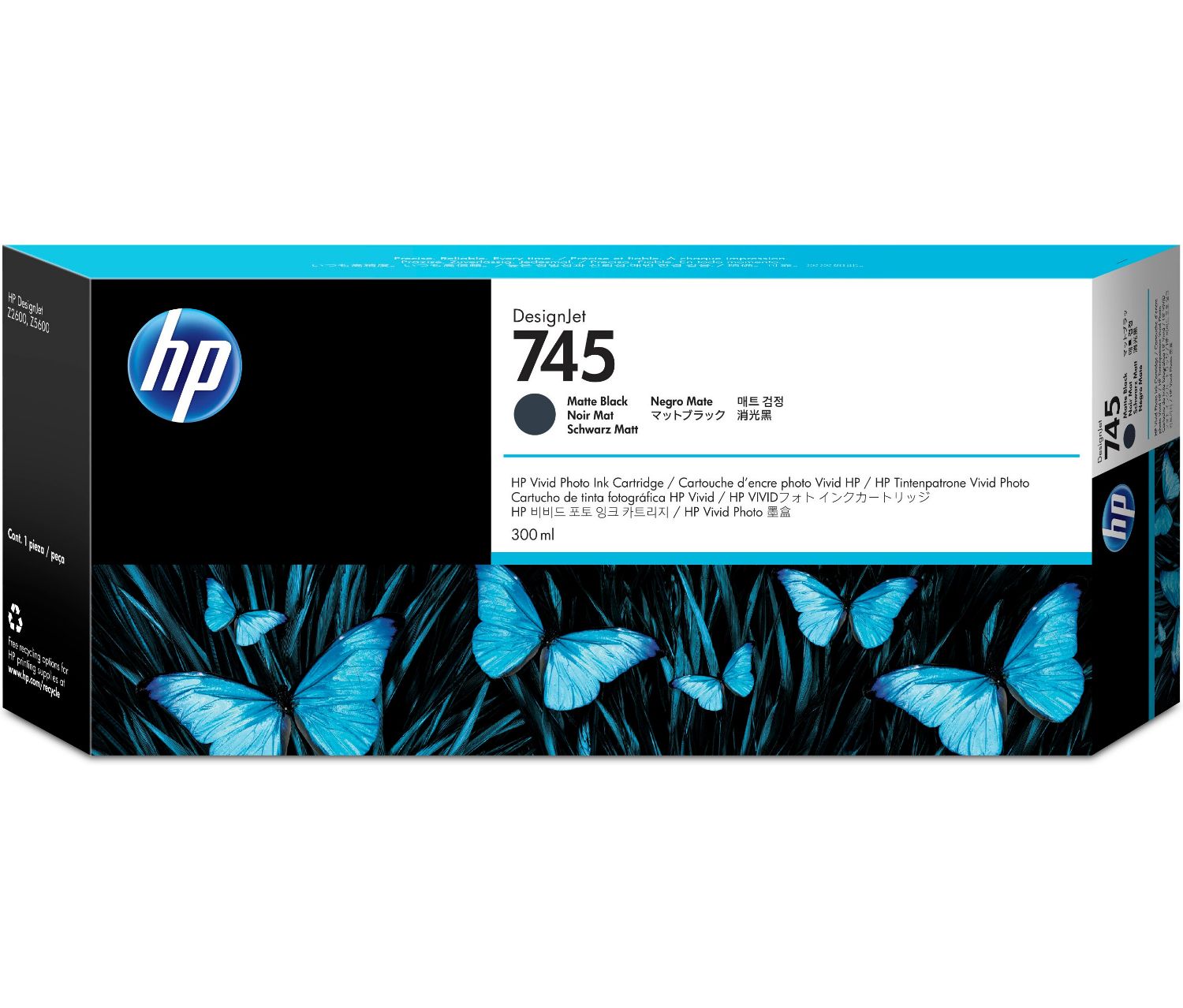 F9K05A - Tinta HP DesignJet 745 Negro Mate 300ml (F9K05A)