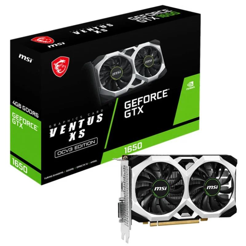 912-V812-004 - MSI Nvidia GeForce GTX1650 D6 VENTUS XS OCV3 4Gb GDDR6 1xDP 1xDVI-D 1xHDMI PCIe 3.0 HDCP OpenGL 4.6 (912-V812-004)