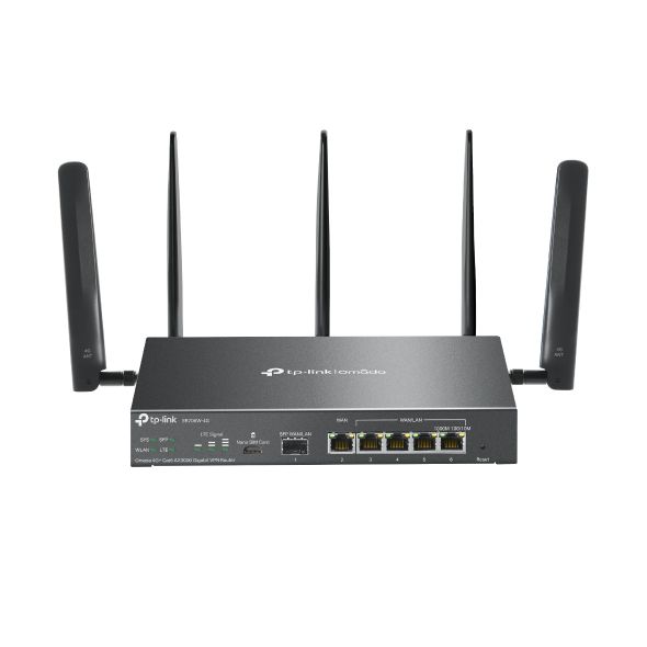 ER706W-4G - Router TP-Link AX3000 VPN Omada WiFi 6 DualBand 5xRJ45 Ethernet LAN/WAN 5 Antenas Externas 4G+, IGMP. Negro (ER706W-4G)