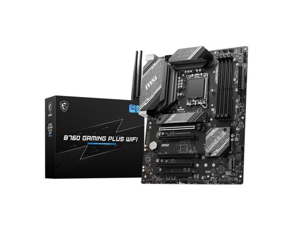 911-D98-007R - MSI PRO B760 GAMING PLUS WIFI: (1700) 4DDR5 M.2 SATA3 USB 2.0 USB-A 3.0/3.1 USB-C 3.0/3.1 DP HDMI ATX WiFi 6E Bluetooth 5.3 (911-D98-007R)
