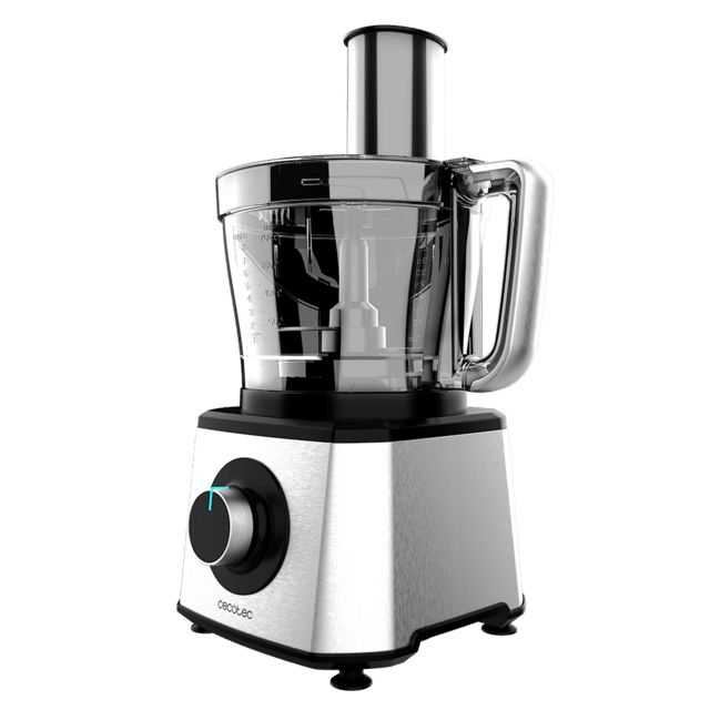 04356 - Procesador de alimentos CECOTEC Paprika 2000. potencia mxima de 2000 W, cuerpo de acero inoxidable, 2 velocidades y pulse. Incluye bowl de 3,5 L. Accesorios: 3 discos de corte, cuchilla para picar y cuchilla para amasar.(04356)