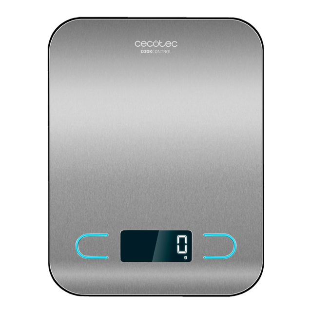 04326 - Bascula Cocina Digital CECOTEC CookControl de Alta Precisin Digital con Acero Inoxidable, Diseo Extraplano,Pantalla LCD, Capacidad Mxima 5 Kg con Precisin de 1g, 203 x 155 mm (04326)