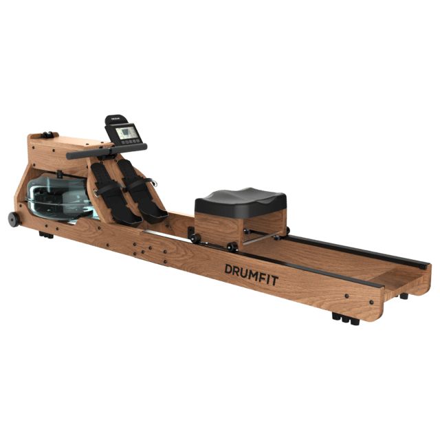 07226 - Remo de resistencia de agua CECOTEC Drumfit Rower 20000 Neptuno Wood. con acabado en madera. Tanque de 13 litros de capacidad. APP. Silln ajustable horizontalmente. Pantalla LCD. Soporte dispositivos. Doble manillar. mximo de 135kg y altura 195cm(07226)