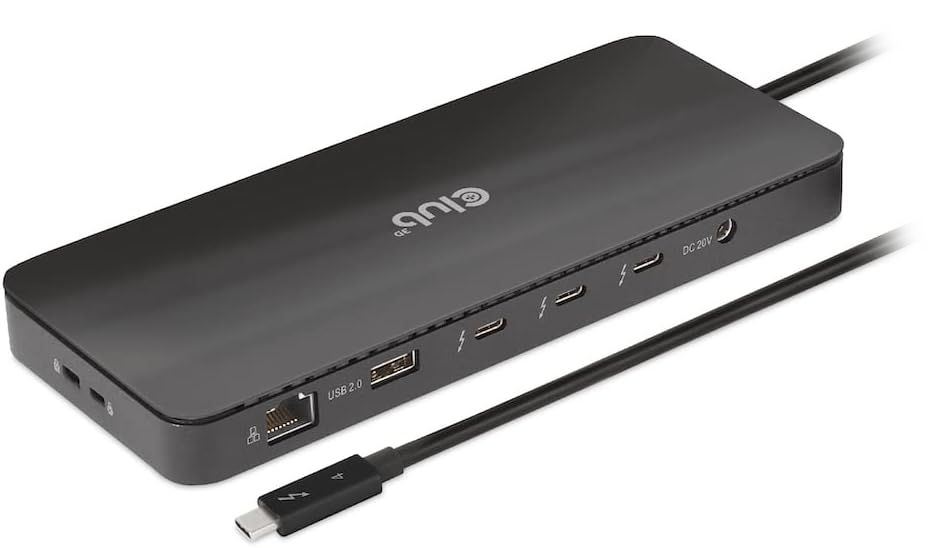 CSV-1582 - Docking Station Club 3D 12en1 USB-C a 1xUSB-C/1xDP 8K/1xHDMI 8K/1xHDMI 4K 60Hz/2xUSB-A 2.0/2xUSB-C/1xRJ45 2.5GbE/1x3.5mm/Thunderbolt 4 Negro (CSV-1582)