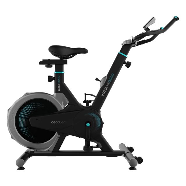 07242 - Bicicleta Esttica CECOTEC DrumFit Indoor 13000 Race Sprint. volante de inercia de 13 Kg. Pulsmetro. Pantalla LCD, Soporte para dispositivos. Ruedas de transporte. Resistencia por friccin Silln ajustable vertical y horizontalmente. Peso de 110KG(07242)